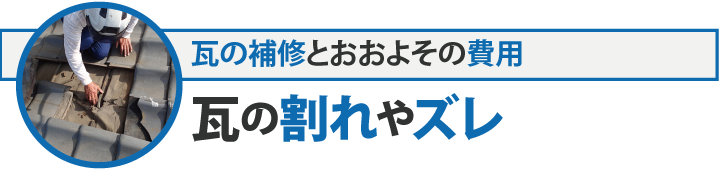 瓦補修とおおよその費用・瓦の割れやズレ