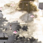 中央区日本橋　ビル屋上　防水工事　水たまり部分