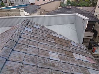 足立区セメント瓦屋根雨漏り調査002