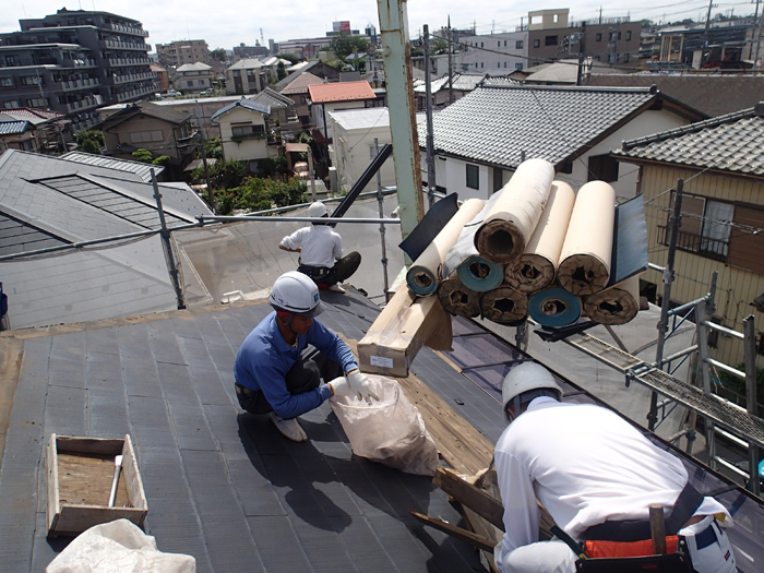 棟板金の撤去