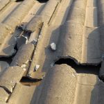 モニエル瓦が割れている