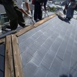 屋根葺き替えの様子