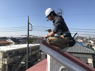 葛飾区棟板金の飛散