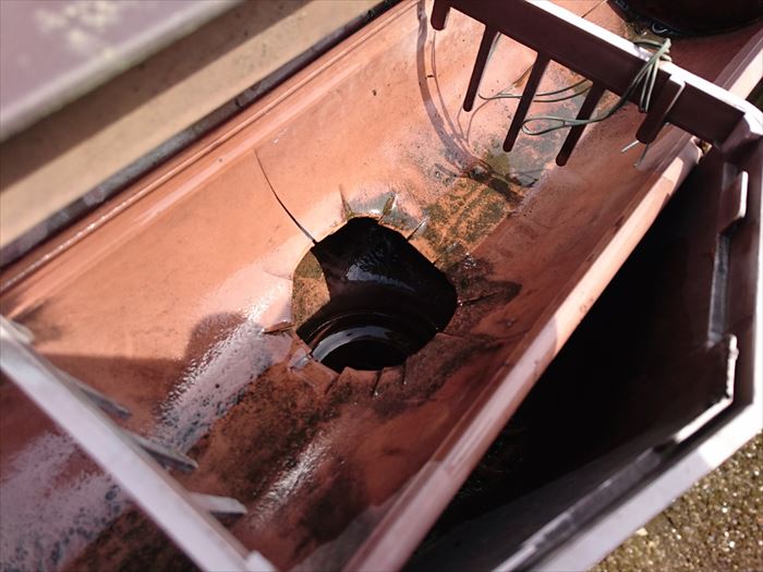 雨樋が破損していないかの確認