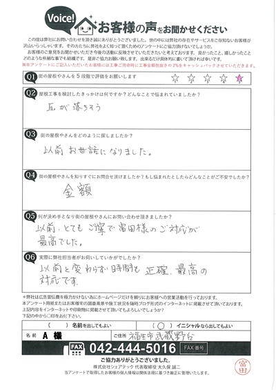 お客様の声QA