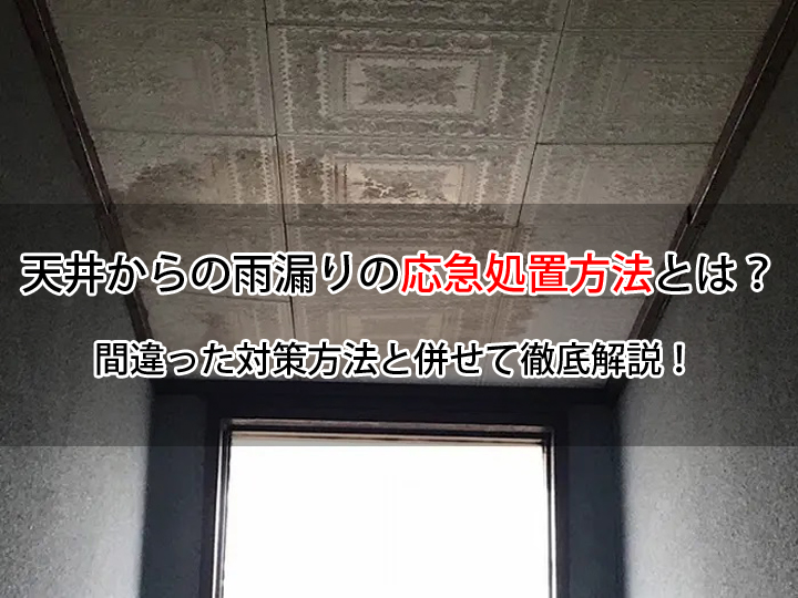 天井からの雨漏りの応急処置方法とは？間違った対策方法と併せて徹底解説！