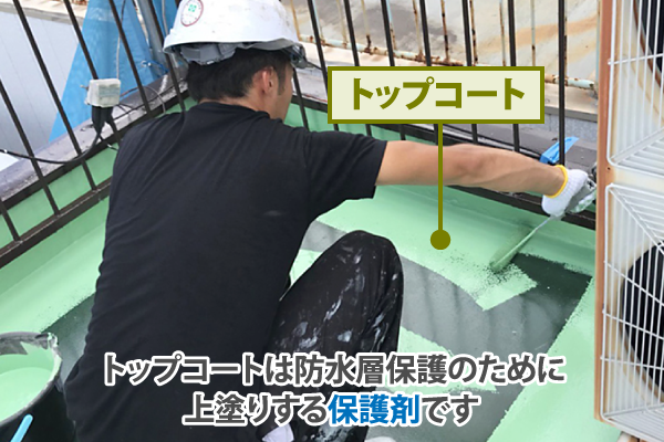 トップコートは防水層保護のために上塗りする保護剤です