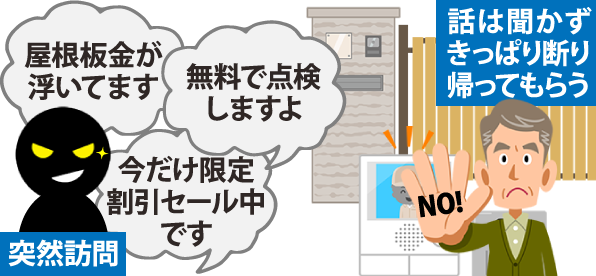 話は聞かずきっぱり断り帰ってもらう