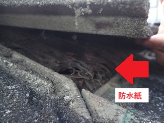 プレスセメント瓦 防水紙劣化