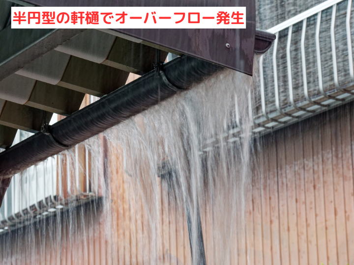 半円型でオーバーフロー