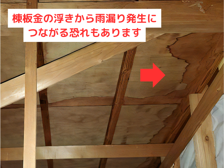 放置は雨漏りに繋がる恐れ