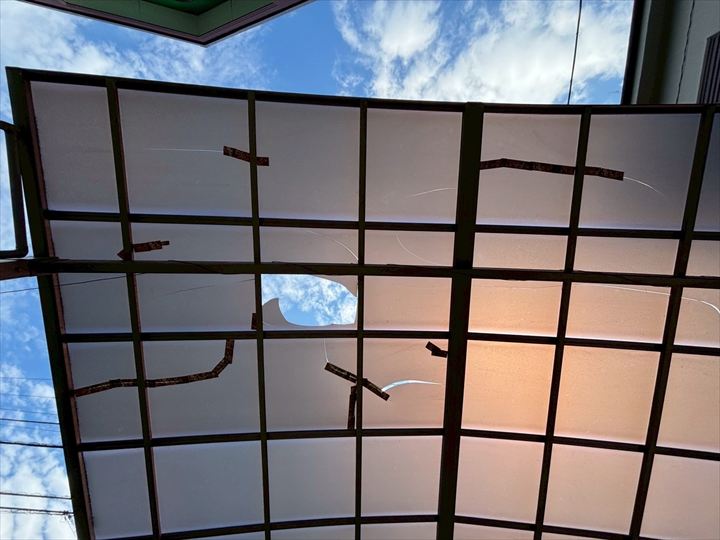 カーポート屋根の破損