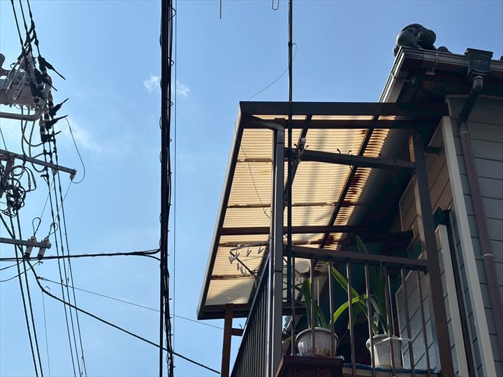 ベランダの波板交換のご相談時の状態