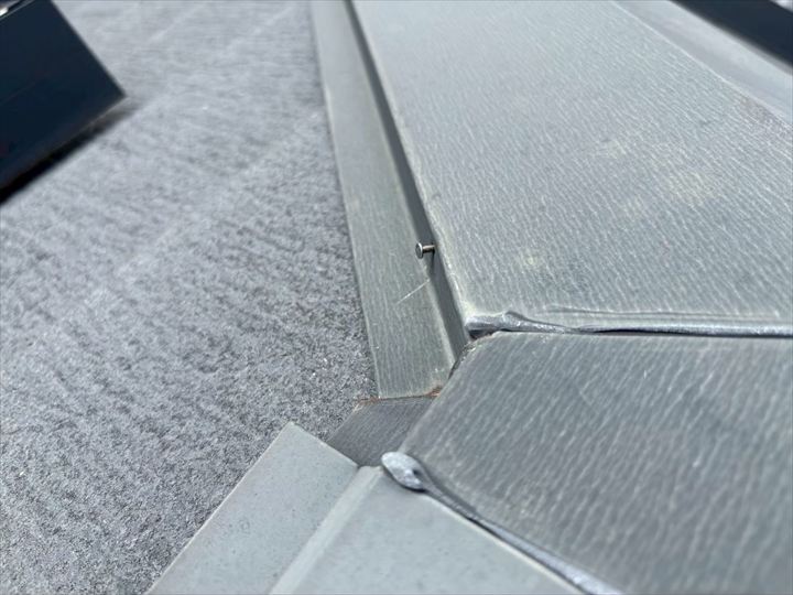 棟板金の釘浮きを発見