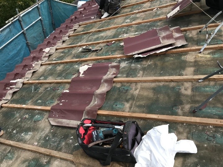 セキスイかわらUを撤去