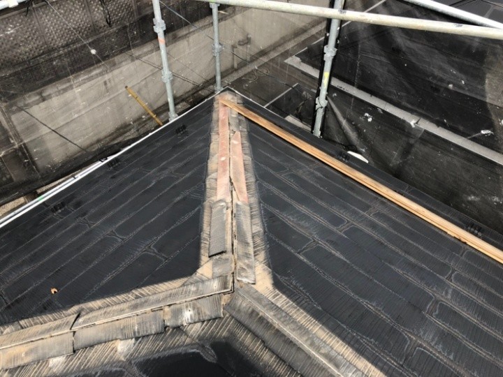 既存棟板金と貫板の撤去