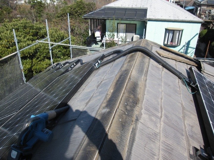 既存棟板金と貫板の撤去