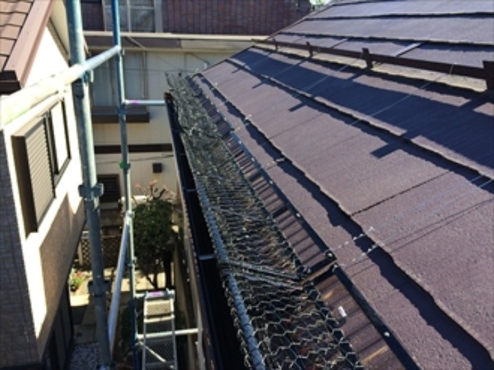 網タイプ雪止めの設置