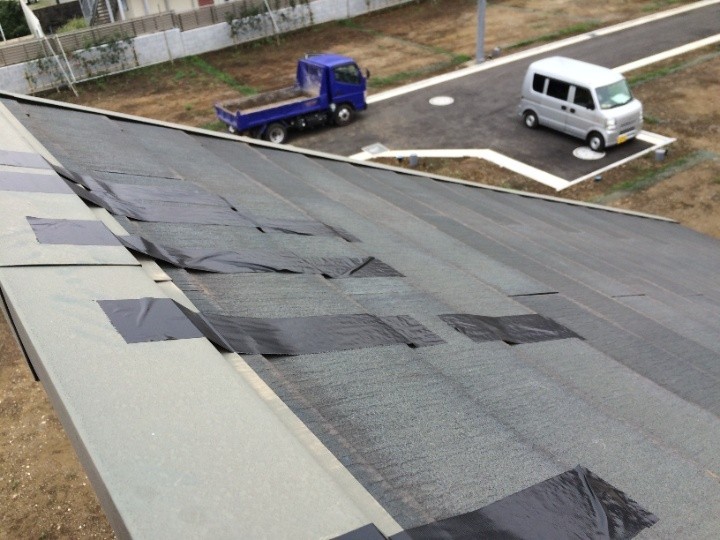 応急処置として行ったテープ補修