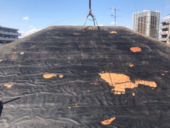 露出した防水紙の確認