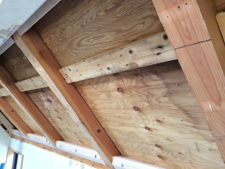 室内側から見た野地板の状態