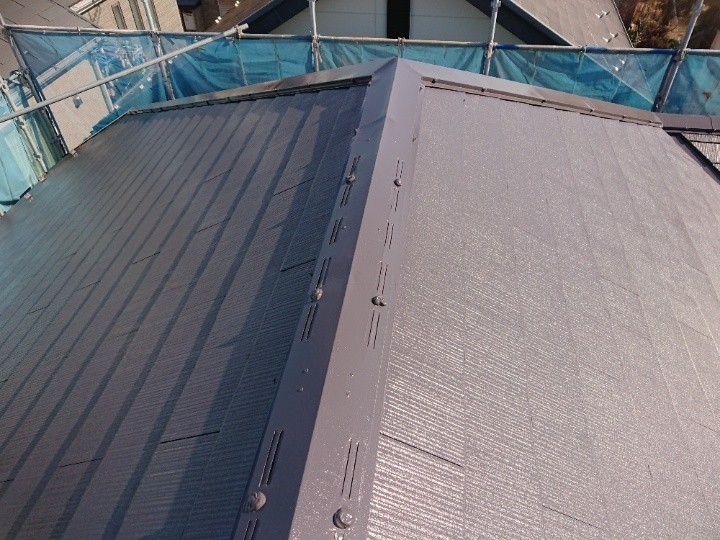 塗装が完了した屋根