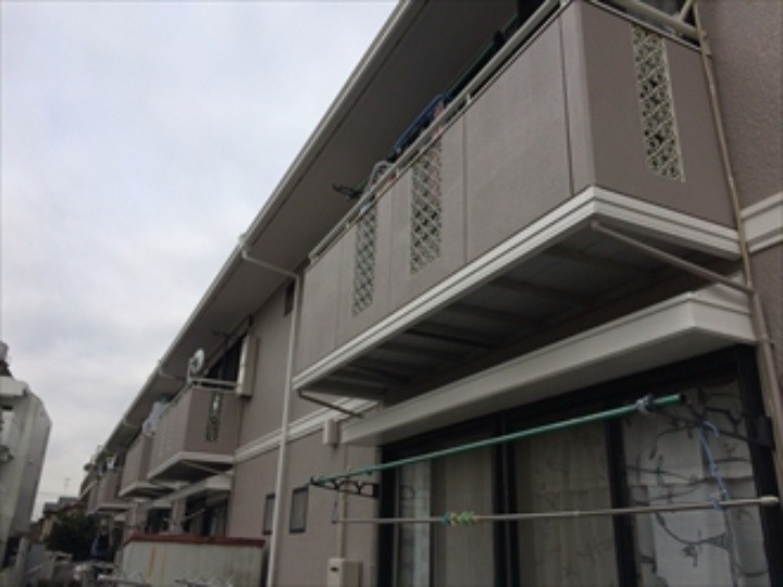 アパートの外壁塗装工事後の外観