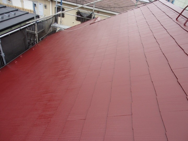 サーモアイ4Fで屋根の上塗り