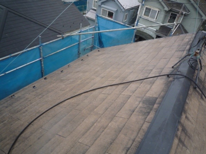 高圧洗浄後の屋根