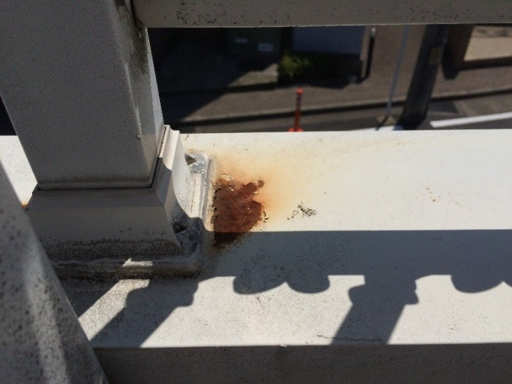 鉄部に錆が発生