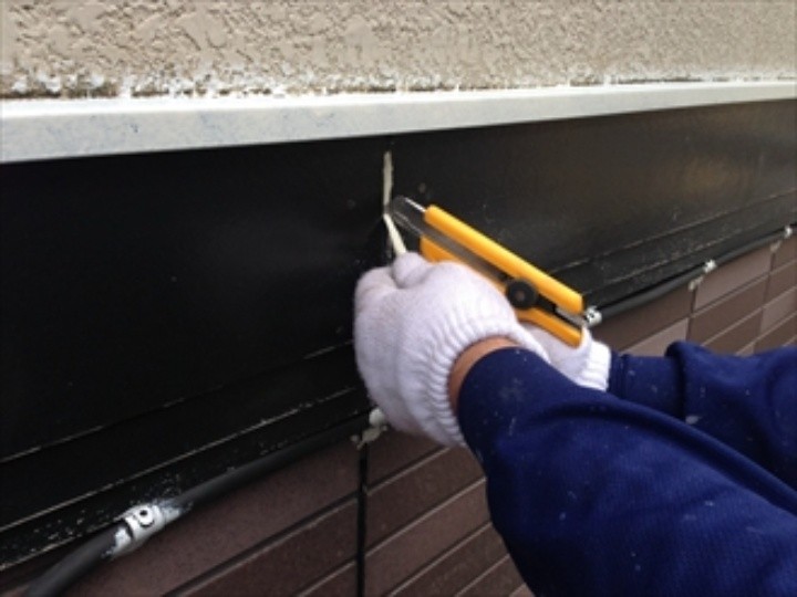 コーキング処理作業風景