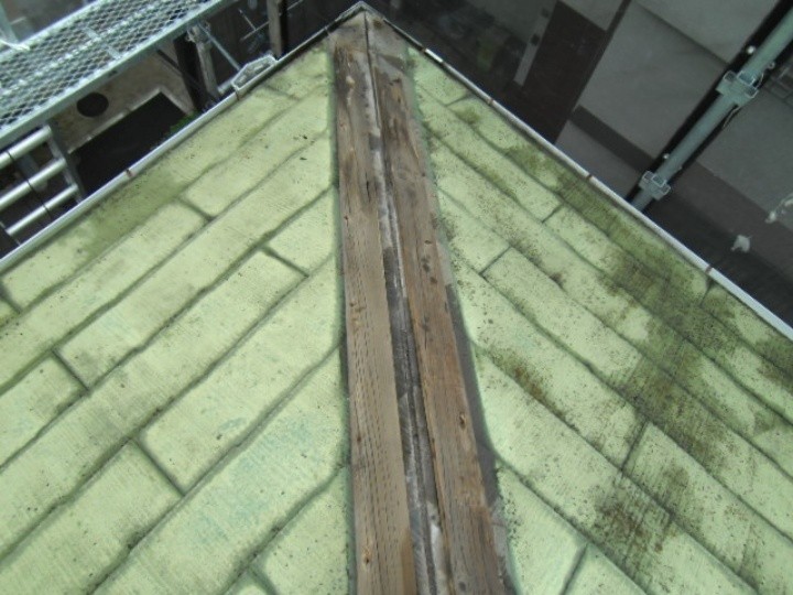 棟板金と貫板の撤去
