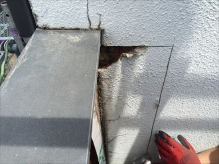 モルタル部分の漏水調査