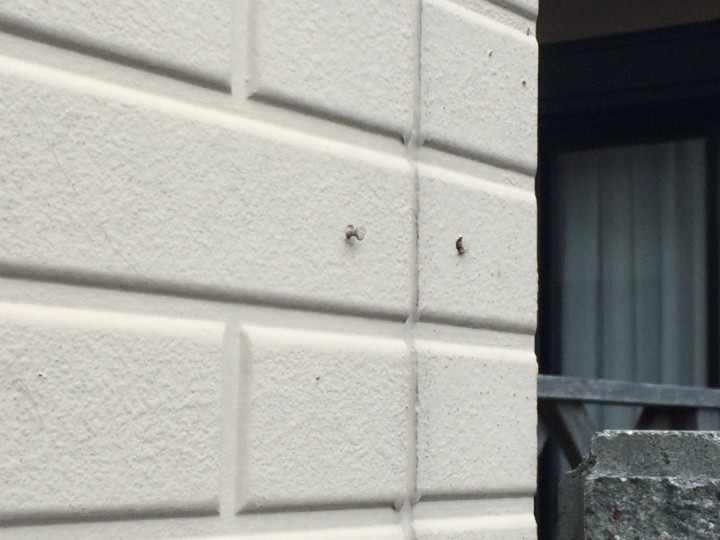 サイディングを固定している釘が浮き出ている状態