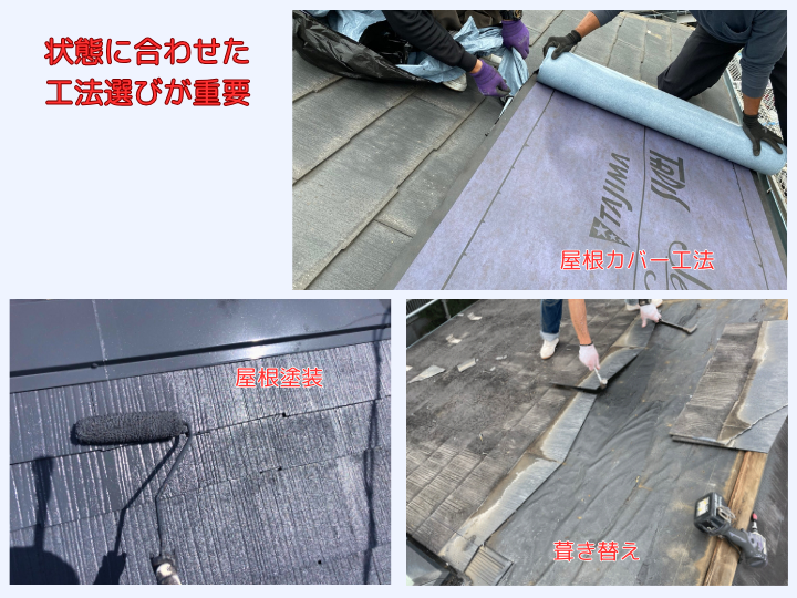 状態に合わせた工法選びが重要