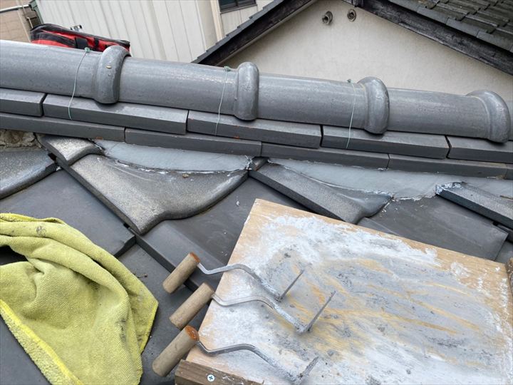 取り合い部分の補修と防水処理