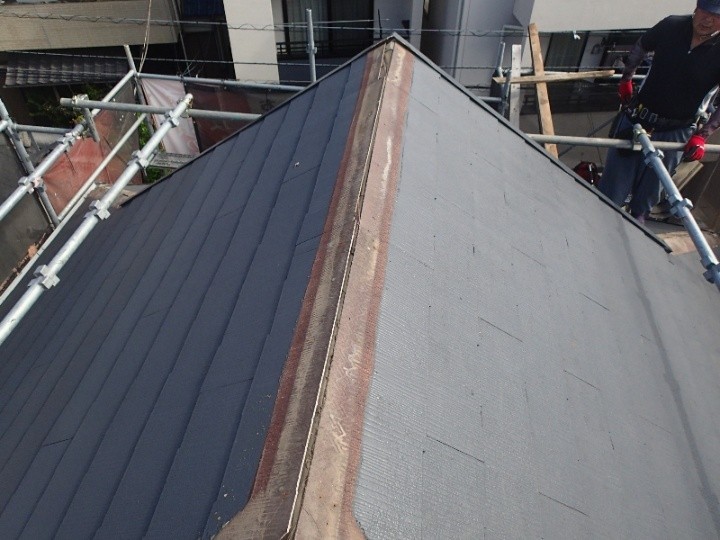 既存棟板金と貫板の撤去