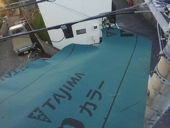 防水紙（ルーフィング）の敷設