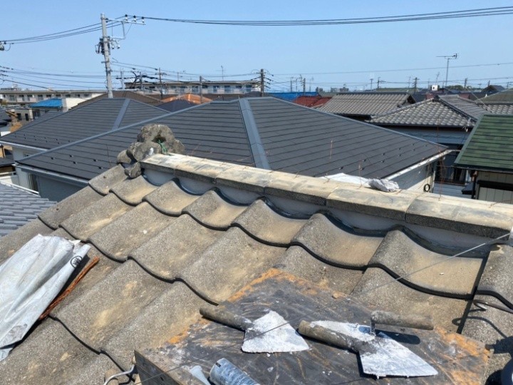 新しい漆喰の詰め直し