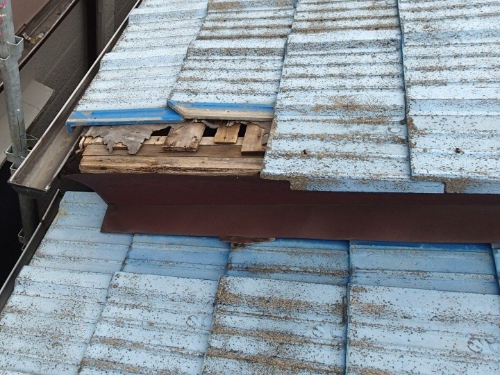 ケラバ瓦の脱落箇所