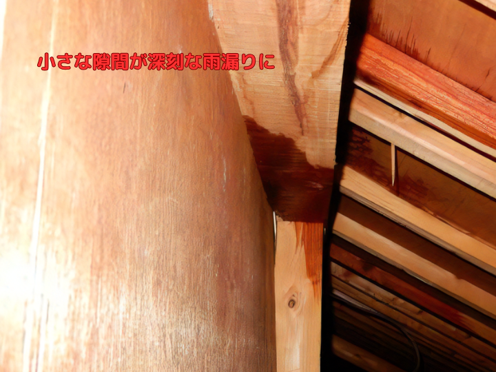 小さな隙間が深刻な雨漏りに