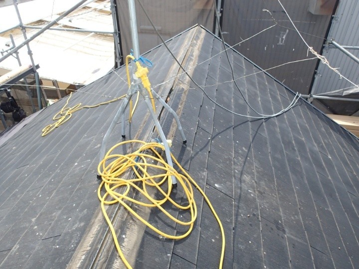 既存棟板金の撤去と下準備