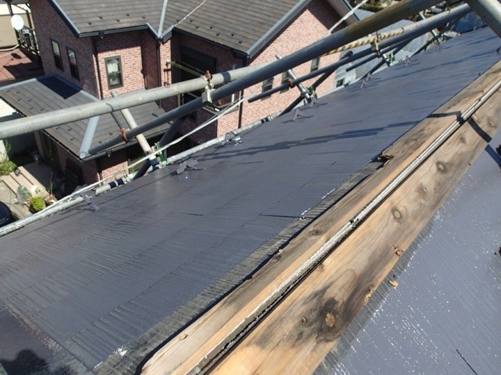 既存棟板金と貫板の撤去