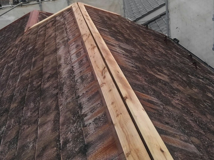 新しい貫板の設置