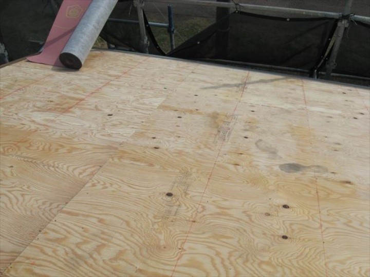 新規野地板の増し張り