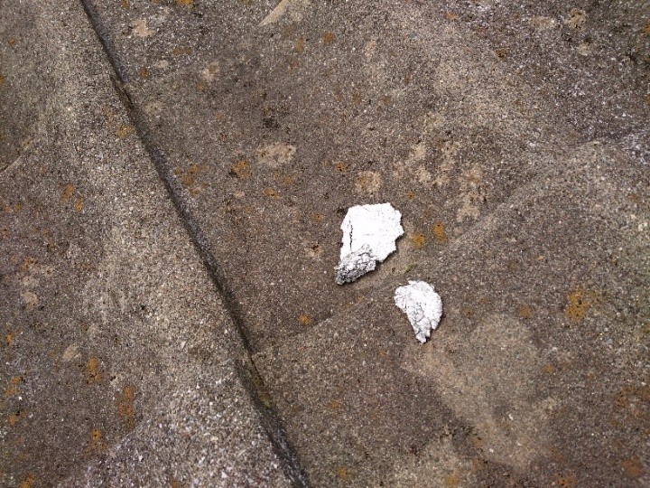 崩れ落ちた漆喰