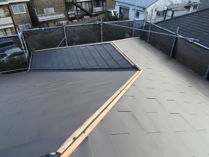 新しい貫板の設置