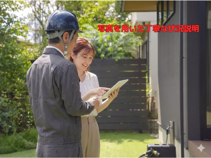 写真を用いた丁寧な状況説明