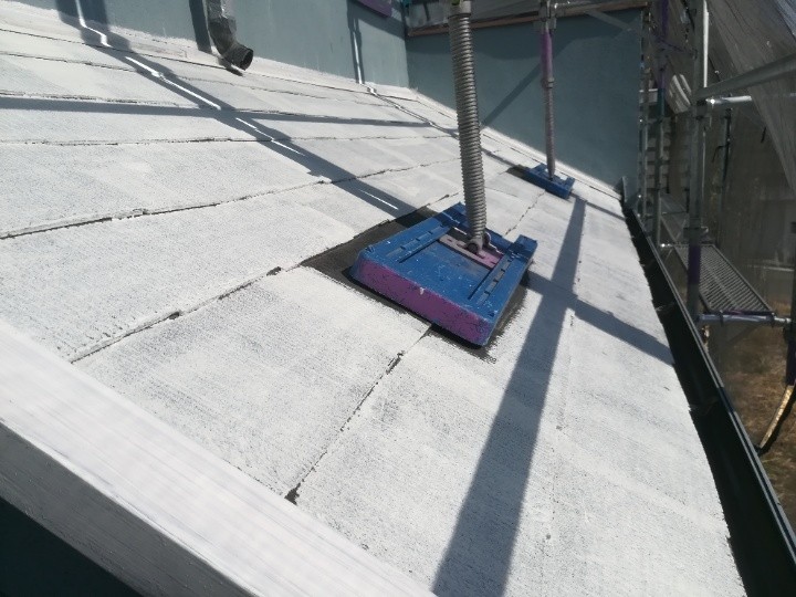 スレート材の復旧作業