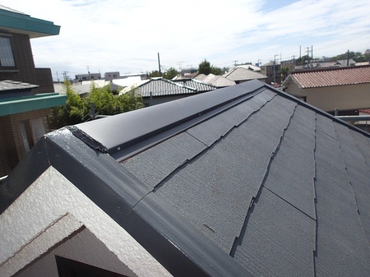 棟板金の交換工事後のお住まい（外観）
